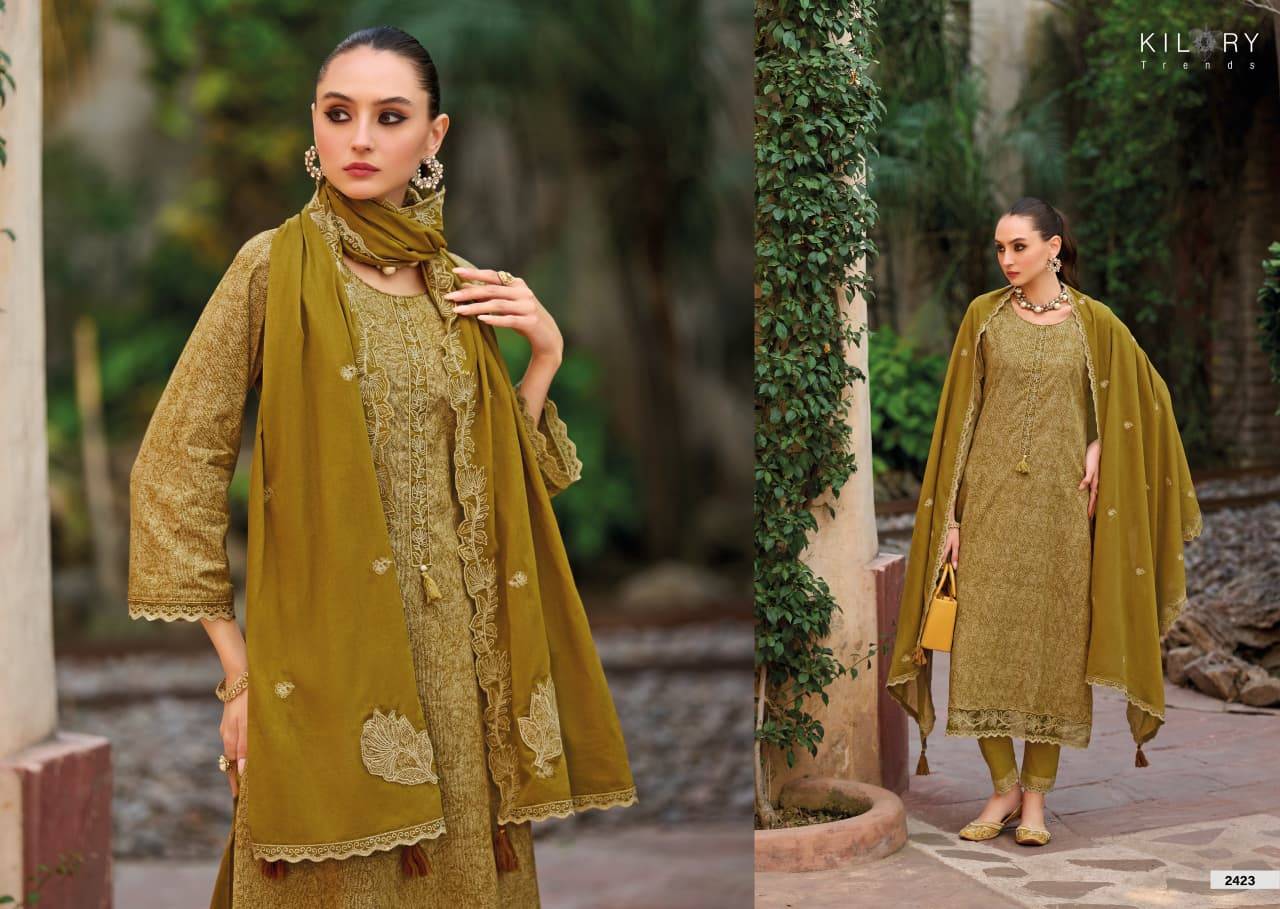 THREAD STORY By KILORY TRENDS 2421 To 2424 Series Beautiful Colourful PURE LAWN COTTON Dresses At Wholesale Price